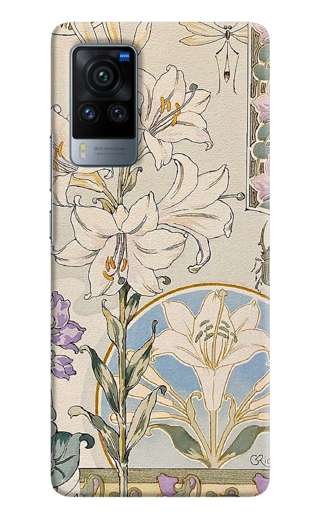 White Lily Vivo X60 Pro Hard Case Back Cover by Casekaro