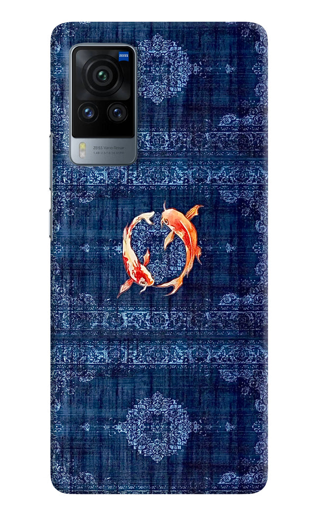 Koi Blue Vivo X60 Pro Hard Case Back Cover by Casekaro