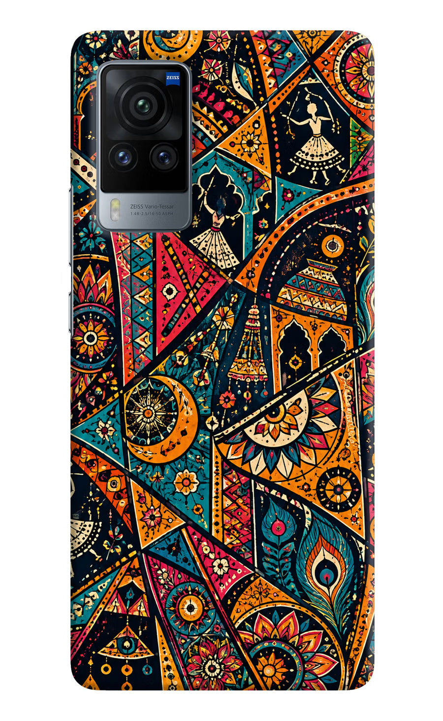 Folk Print Vivo X60 Pro Back Cover, Hard case