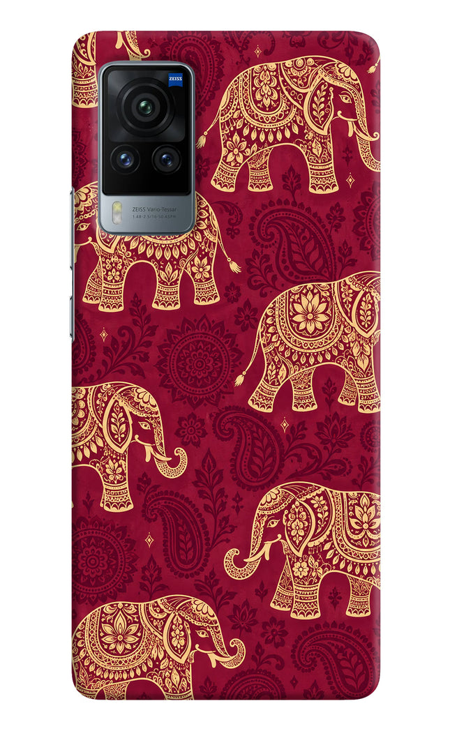 Maroon Elephant Vivo X60 Pro Hard Case Back Cover by Casekaro