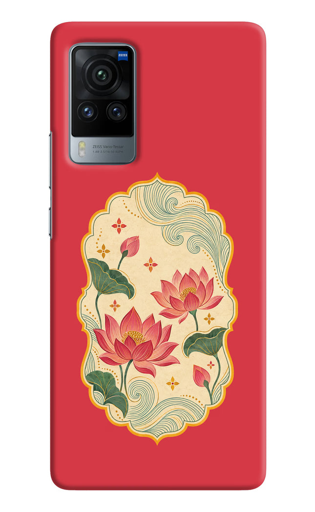 Pink Lotus Vivo X60 Pro Hard Case Back Cover by Casekaro