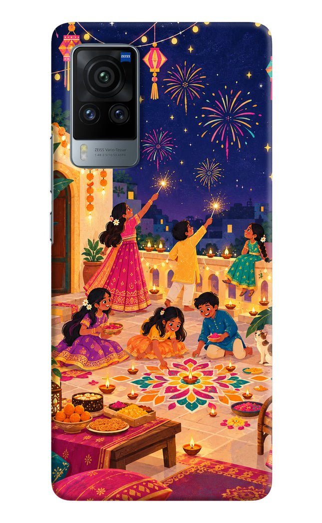 Diwali Night Vivo X60 Pro Hard Case Back Cover by Casekaro