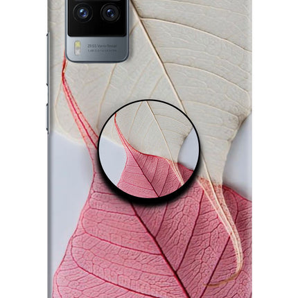 White Pink Leaf Vivo X60 Pro Pop Case by Casekaro