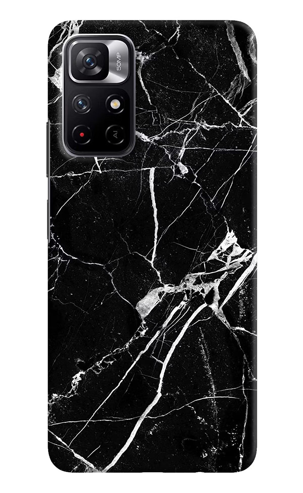 Black Marble Pattern Redmi Note 11T 5G Hard Case Back Cover by Casekaro