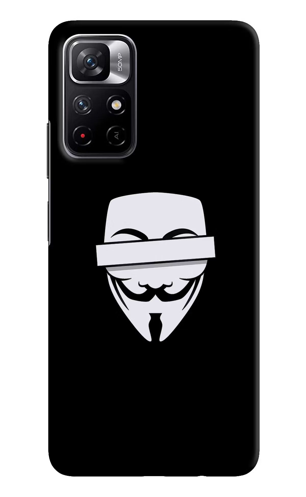 Anonymous Face Redmi Note 11T 5G Hard Case Back Cover by Casekaro
