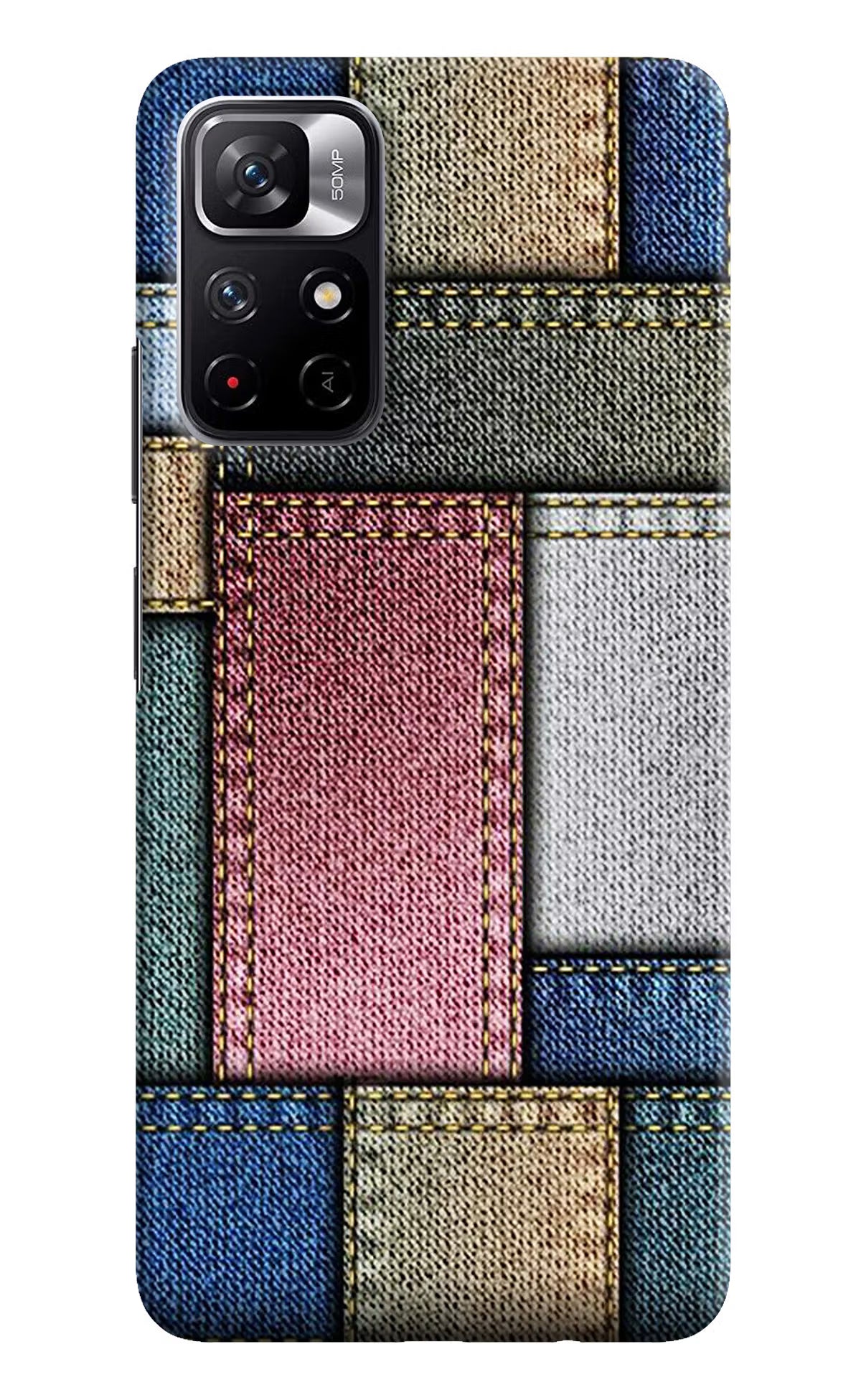Multicolor Jeans Redmi Note 11T 5G Hard Case Back Cover by Casekaro