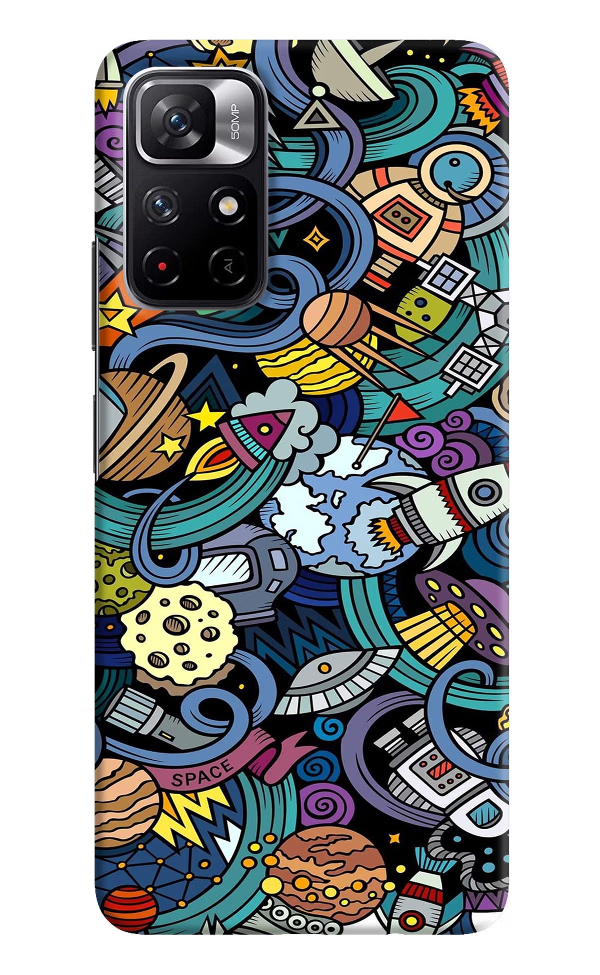 Space Abstract Redmi Note 11T 5G Hard Case Back Cover by Casekaro