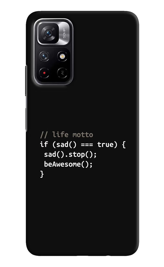 Life Motto Code Redmi Note 11T 5G Hard Case Back Cover by Casekaro