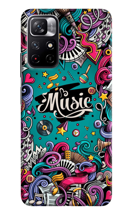 Music Graffiti Redmi Note 11T 5G Hard Case Back Cover by Casekaro
