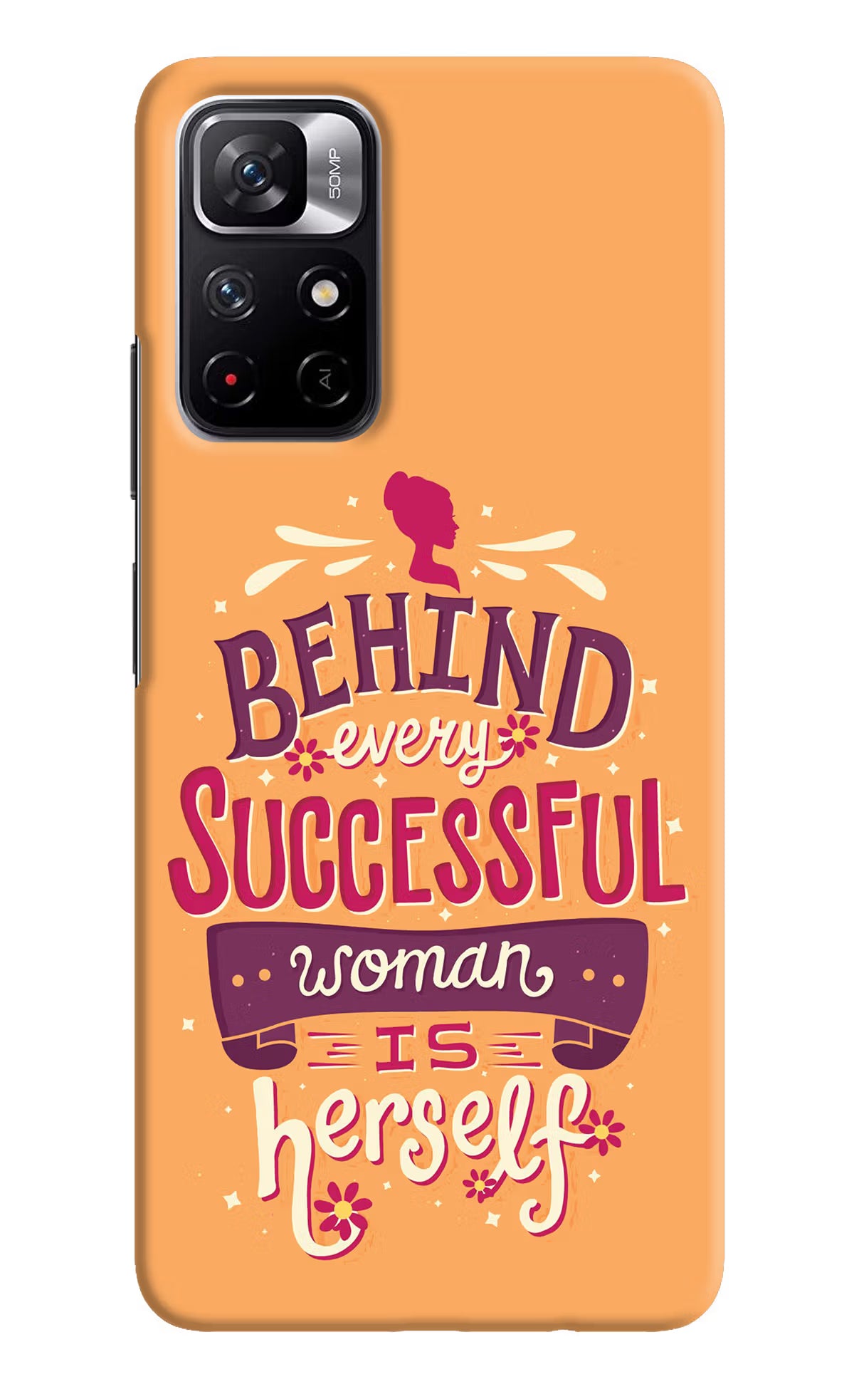 Behind Every Successful Woman There Is Herself Redmi Note 11T 5G Hard Case Back Cover by Casekaro