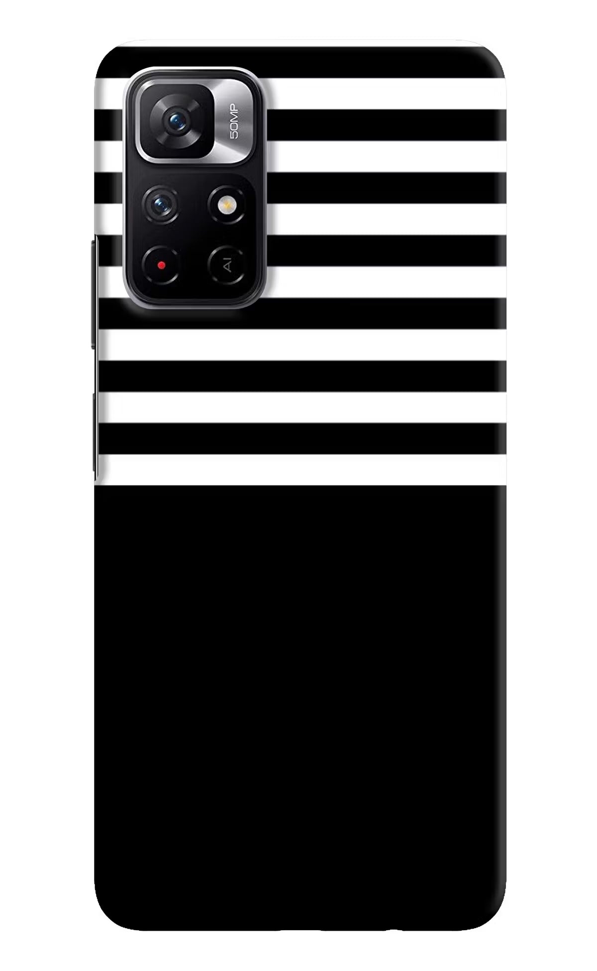 Black and White Print Redmi Note 11T 5G Hard Case Back Cover by Casekaro