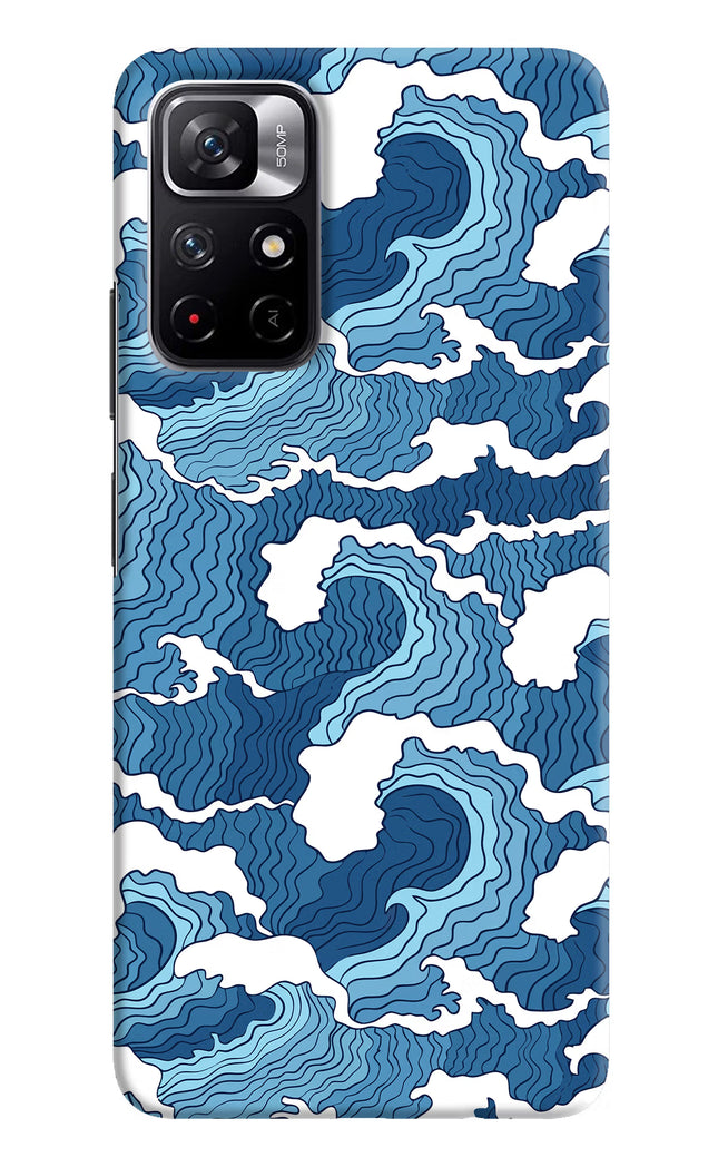 Blue Waves Redmi Note 11T 5G Hard Case Back Cover by Casekaro