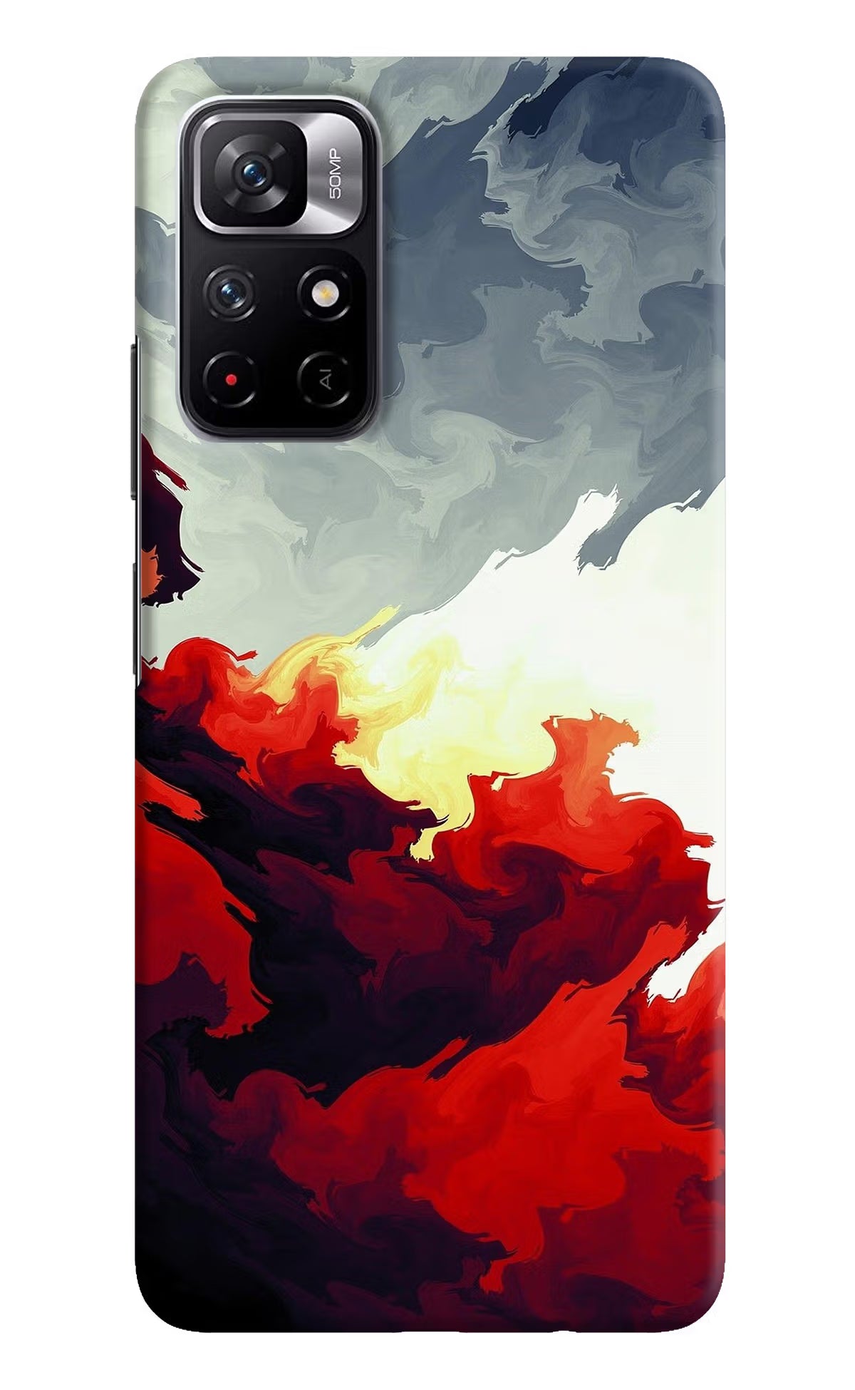 Fire Cloud Redmi Note 11T 5G Hard Case Back Cover by Casekaro