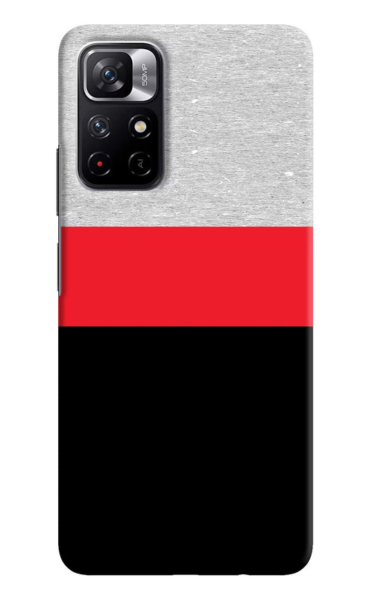 Tri Color Pattern Redmi Note 11T 5G Hard Case Back Cover by Casekaro