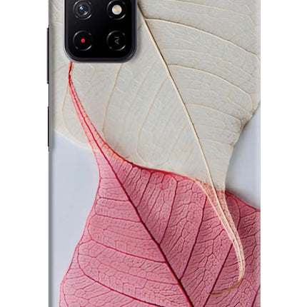 White Pink Leaf Redmi Note 11T 5G Hard Case Back Cover by Casekaro