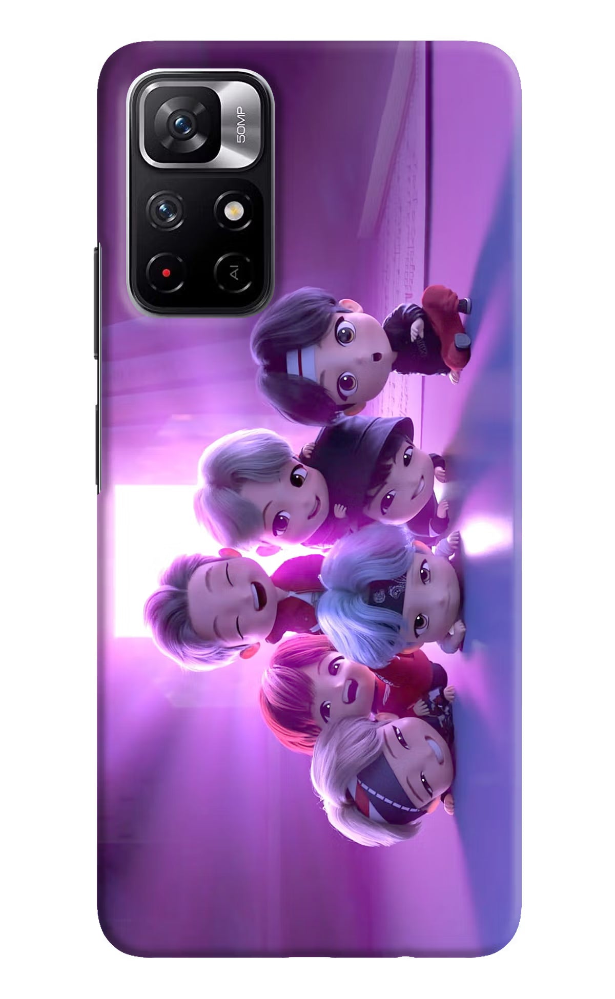 BTS Chibi Redmi Note 11T 5G Hard Case Back Cover by Casekaro