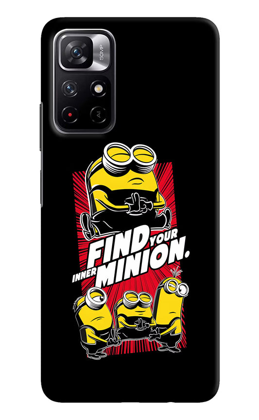 Find your inner Minion Redmi Note 11T 5G Hard Case Back Cover by Casekaro