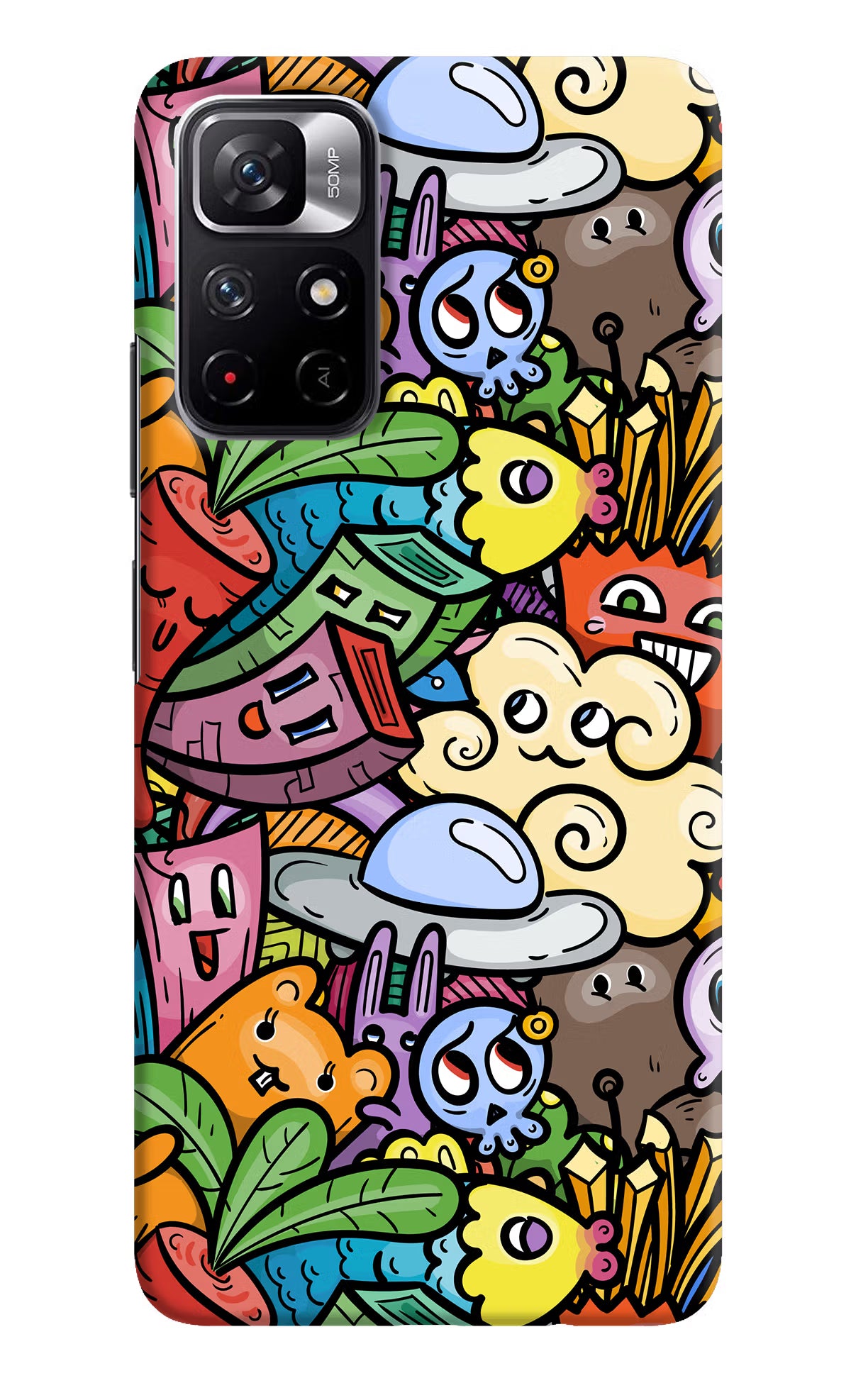 Veggie Doodle Redmi Note 11T 5G Hard Case Back Cover by Casekaro