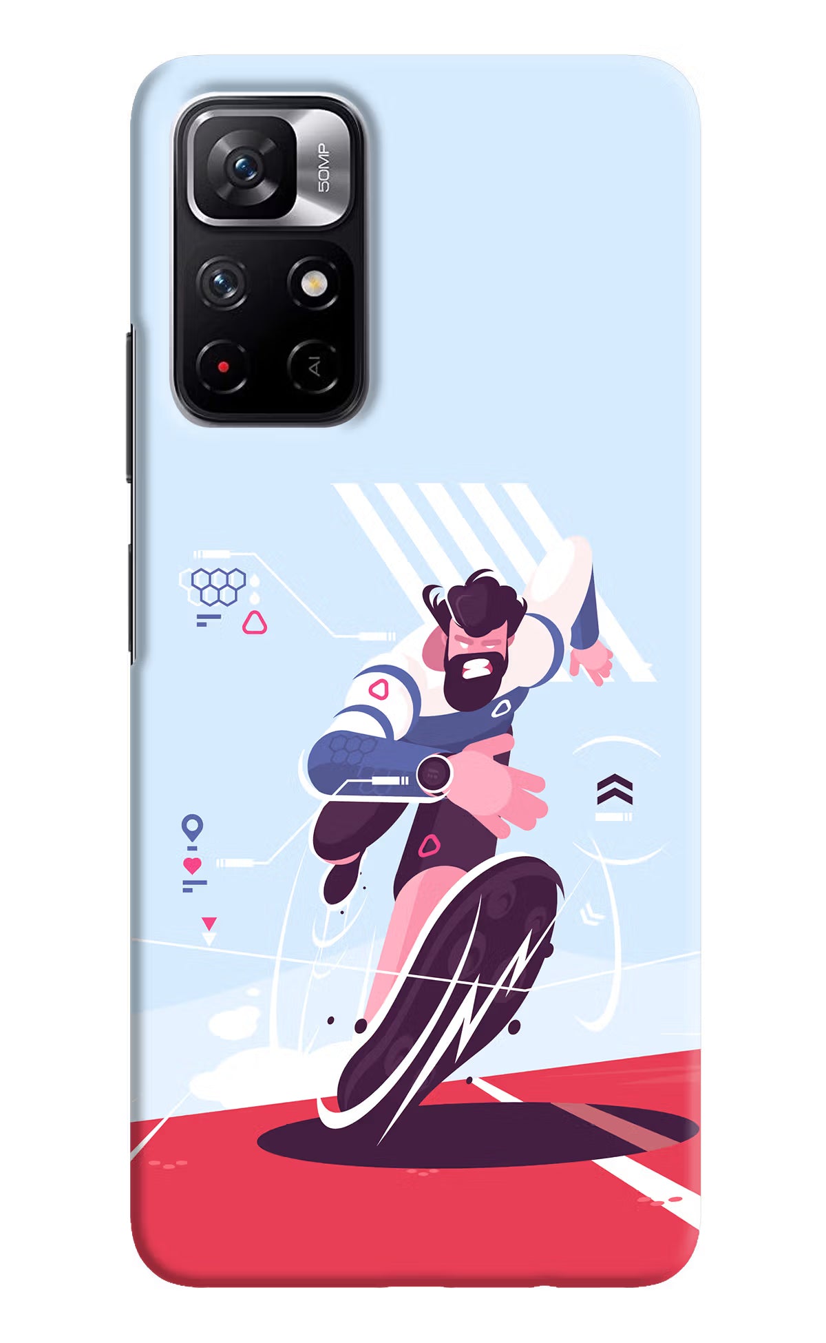 Run Pro Redmi Note 11T 5G Hard Case Back Cover by Casekaro