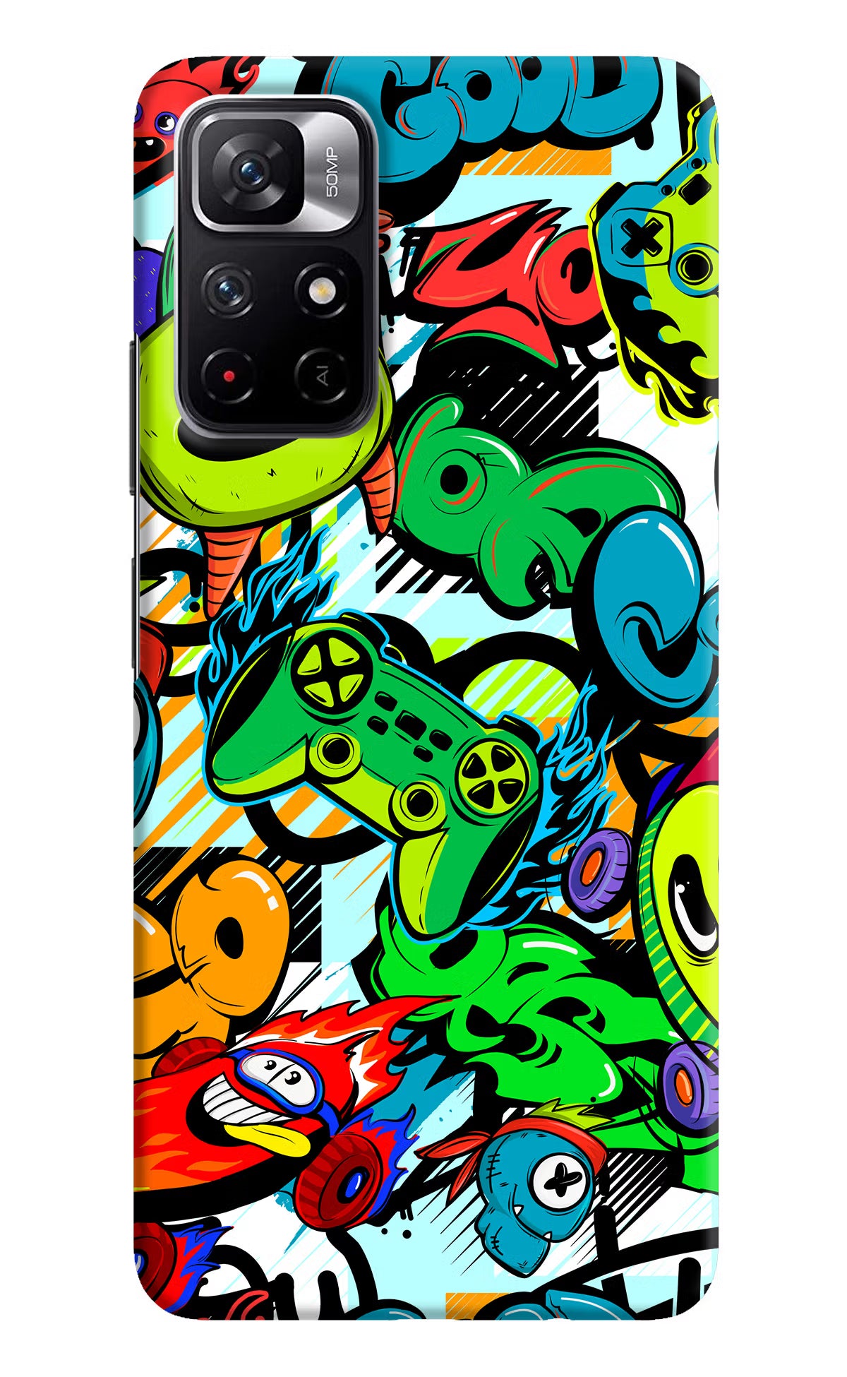 Game Doodle Redmi Note 11T 5G Hard Case Back Cover by Casekaro