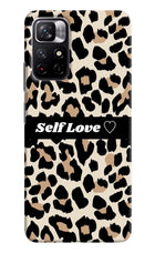 Leopard Print Self Love Redmi Note 11T 5G Hard Case Back Cover by Casekaro