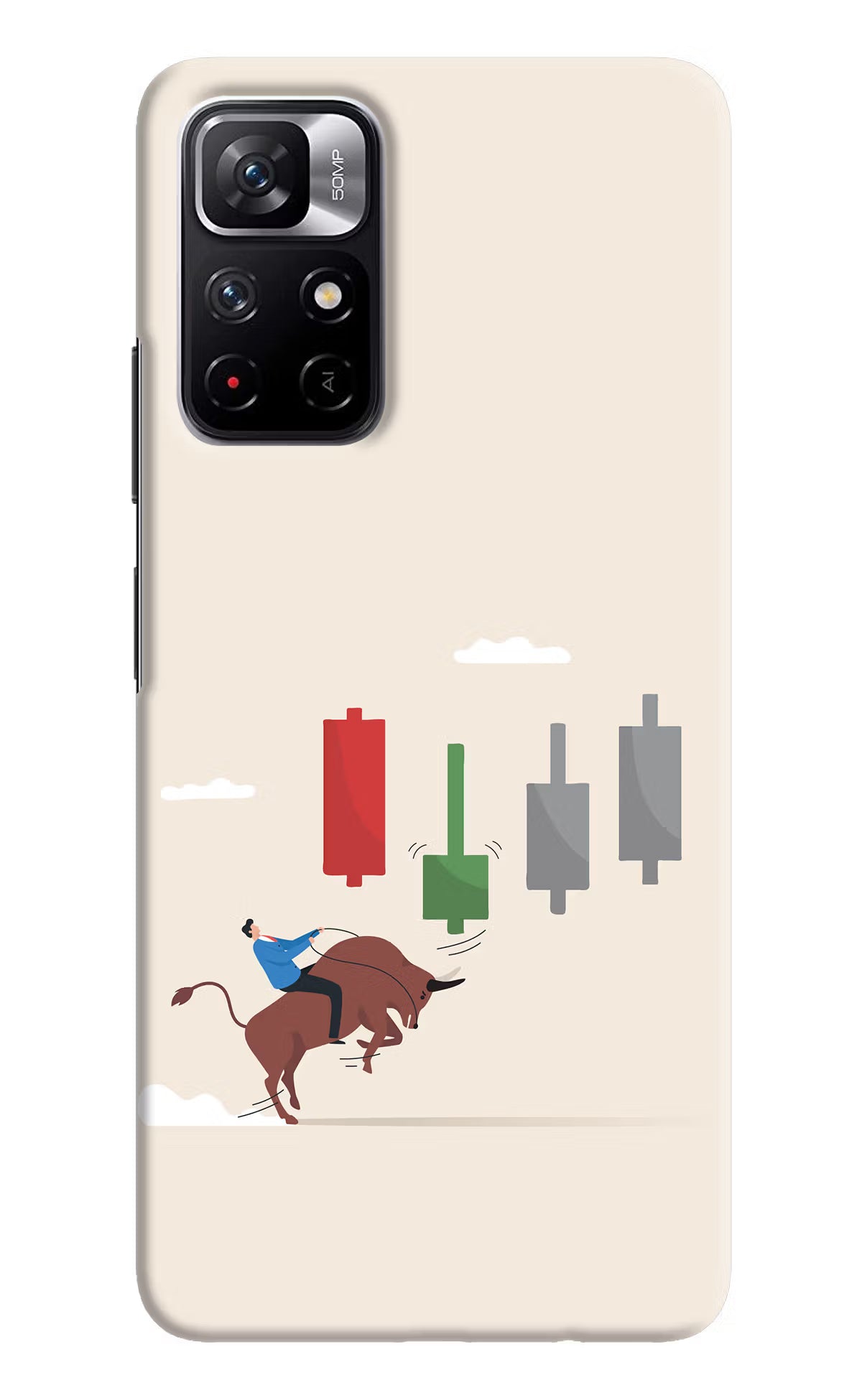 Bull Trading Momentum Redmi Note 11T 5G Hard Case Back Cover by Casekaro