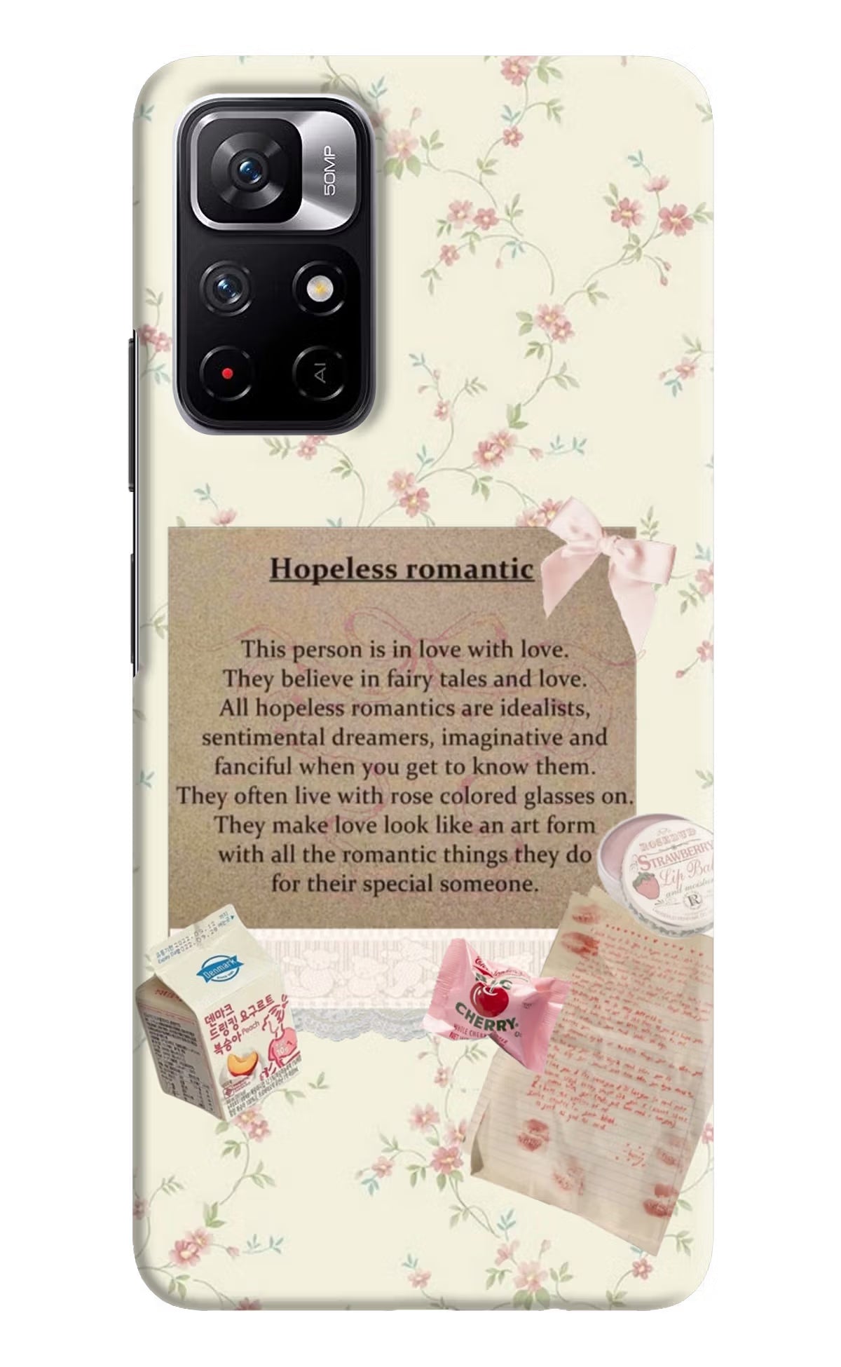 Hopeless Romantic Redmi Note 11T 5G Hard Case Back Cover by Casekaro