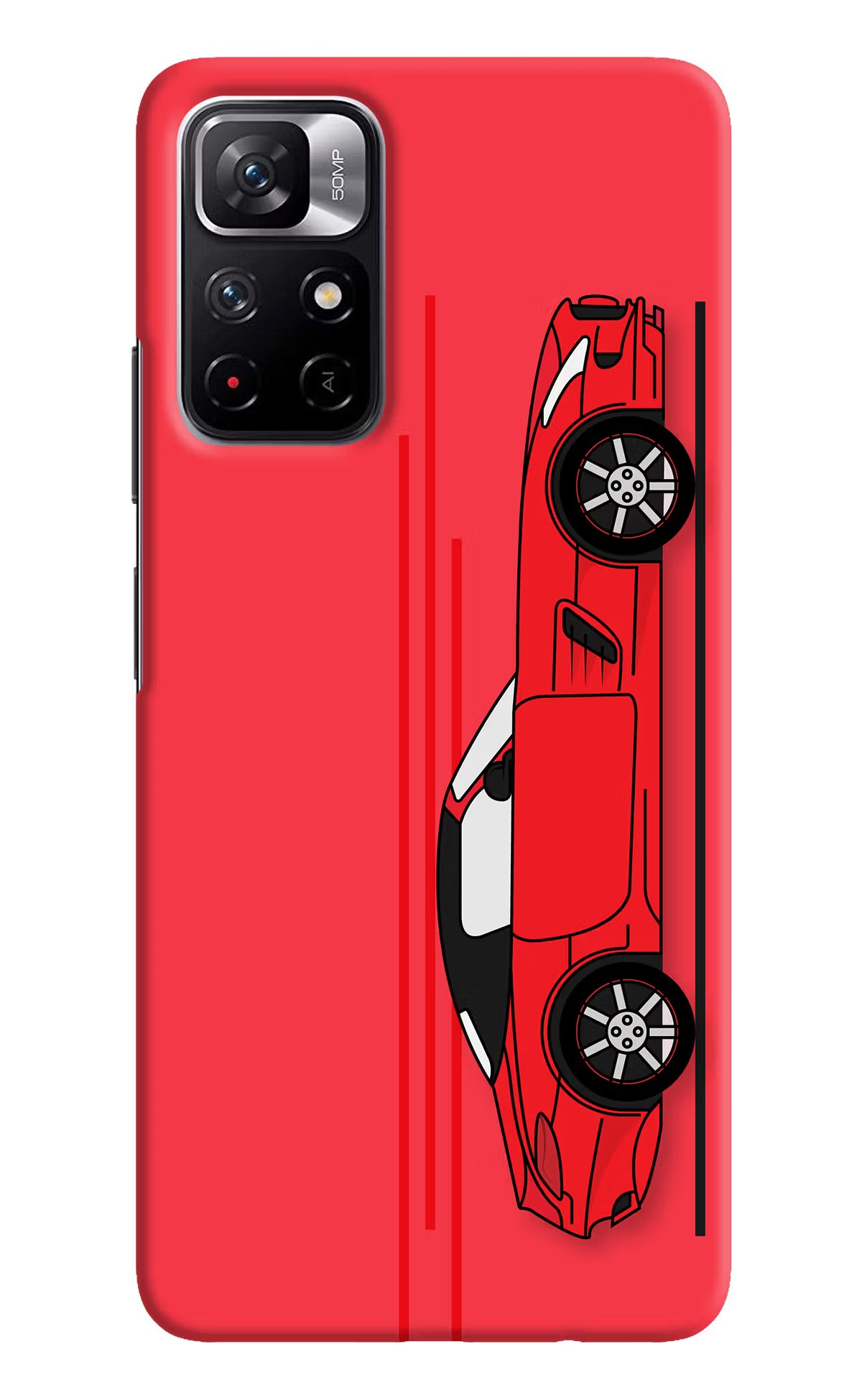 Red Velocity Redmi Note 11T 5G Hard Case Back Cover by Casekaro
