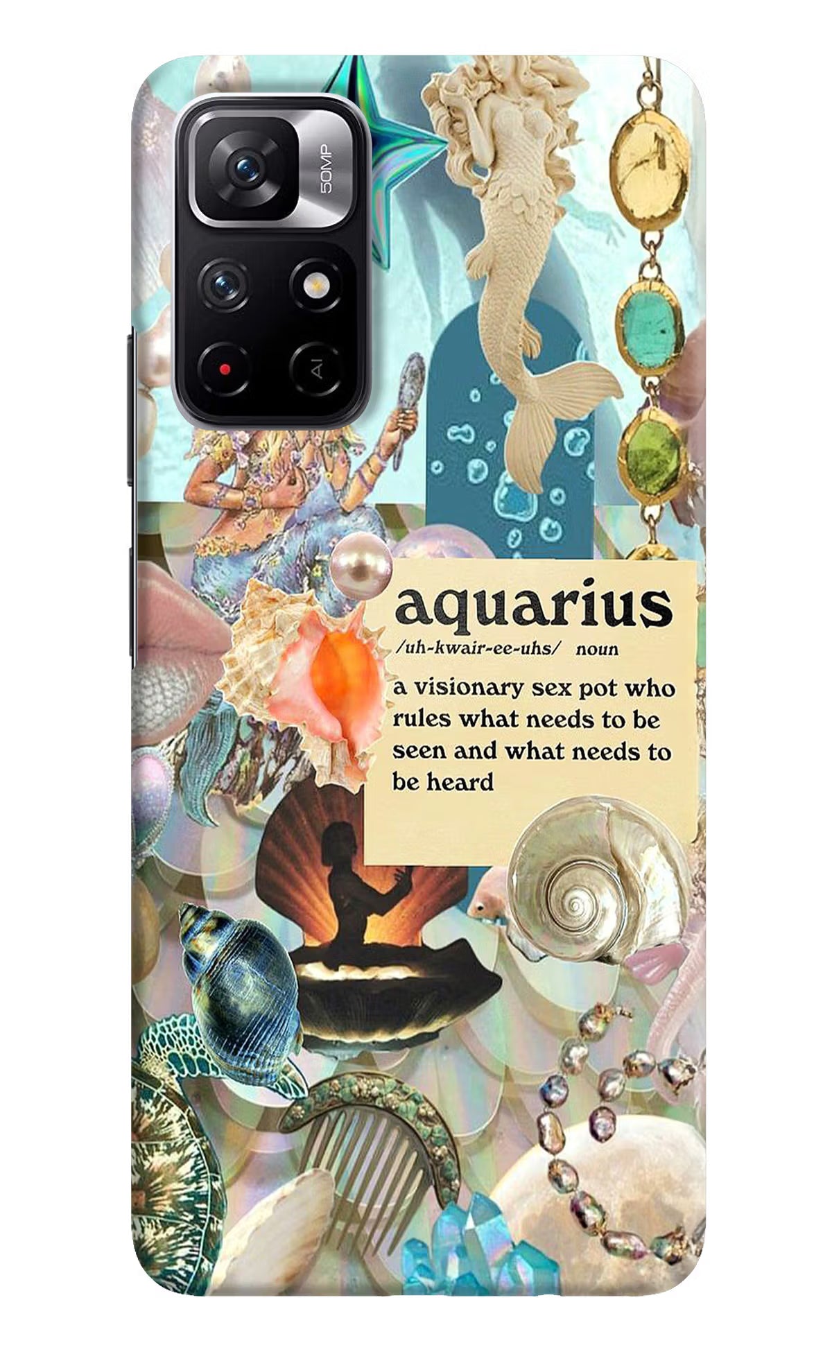 Aquarius Zodiac Redmi Note 11T 5G Hard Case Back Cover by Casekaro