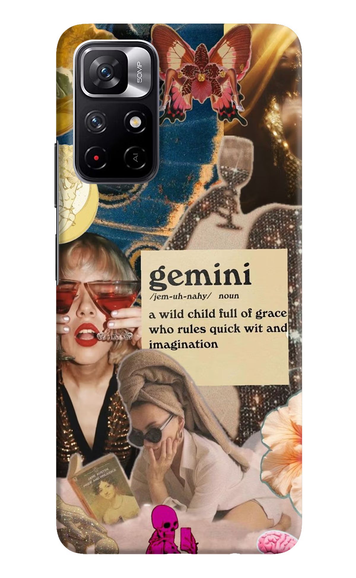 Gemini Zodiac Redmi Note 11T 5G Hard Case Back Cover by Casekaro