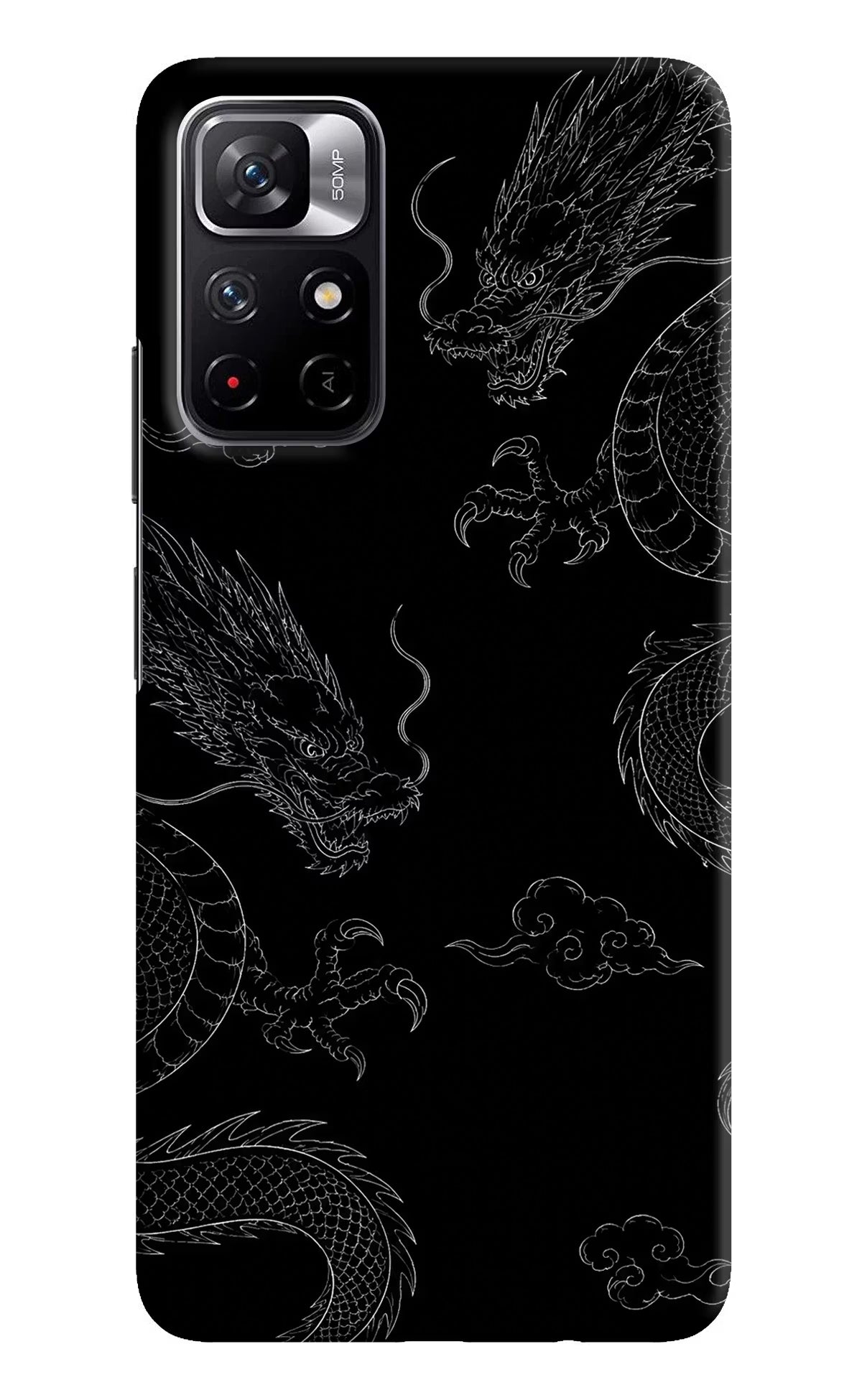 Twin Dragons Redmi Note 11T 5G Hard Case Back Cover by Casekaro