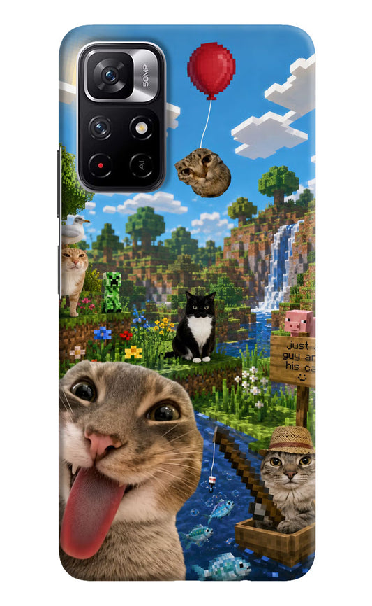 Minecraft Cat Chaos Redmi Note 11T 5G Hard Case Back Cover by Casekaro