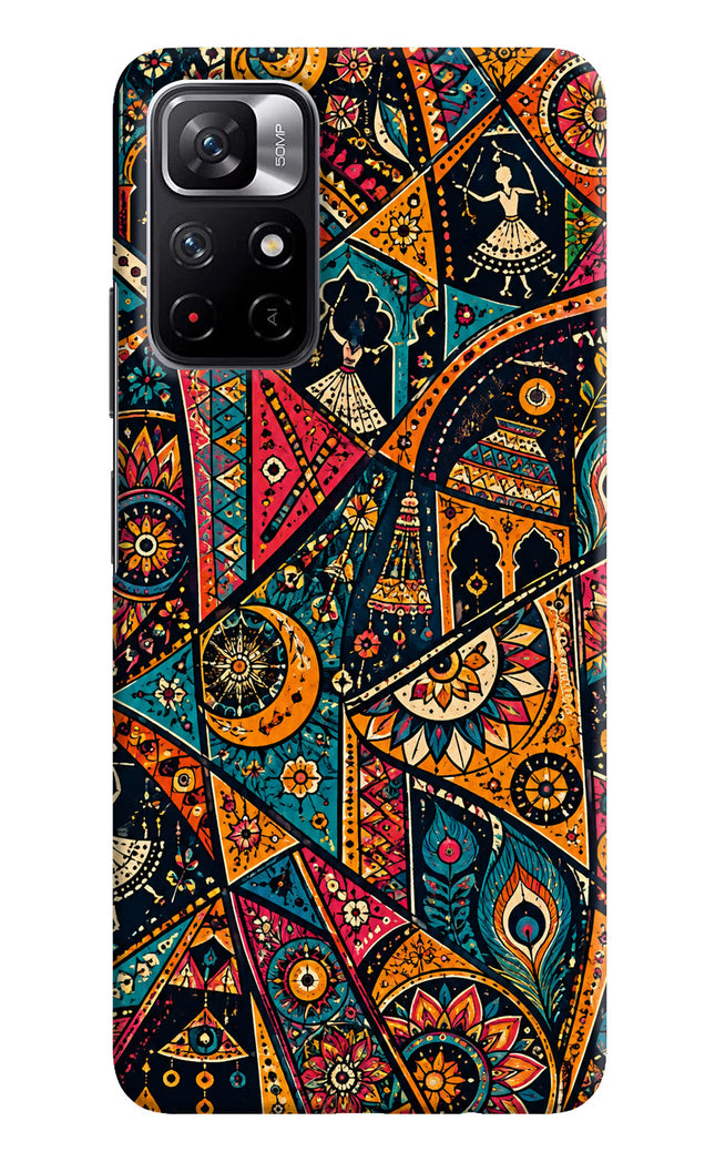 Folk Print Redmi Note 11T 5G Hard Case Back Cover by Casekaro
