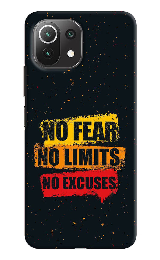 No Fear No Limits No Excuse Mi 11 Lite NE 5G Hard Case Back Cover by Casekaro