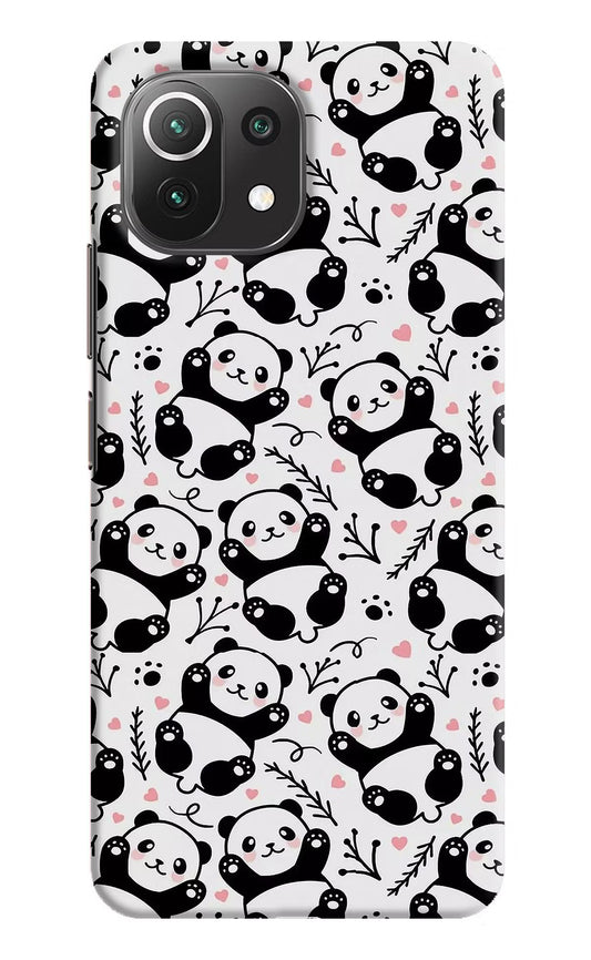 Cute Panda Mi 11 Lite NE 5G Hard Case Back Cover by Casekaro