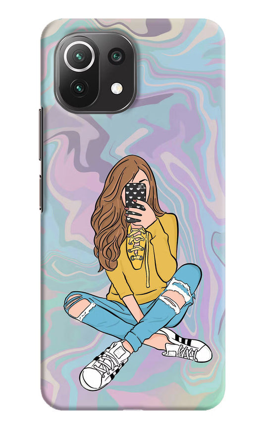 Selfie Girl Mi 11 Lite NE 5G Hard Case Back Cover by Casekaro