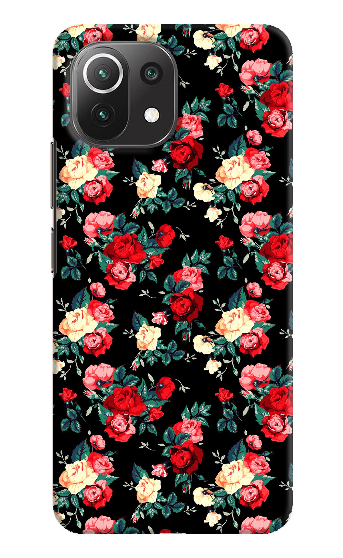 Rose Pattern Mi 11 Lite NE 5G Hard Case Back Cover by Casekaro