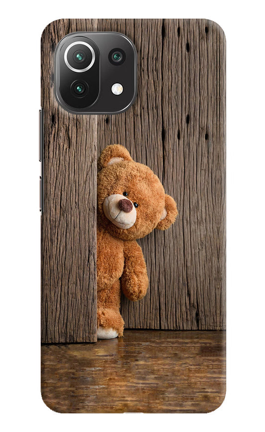 Teddy Wooden Mi 11 Lite NE 5G Hard Case Back Cover by Casekaro