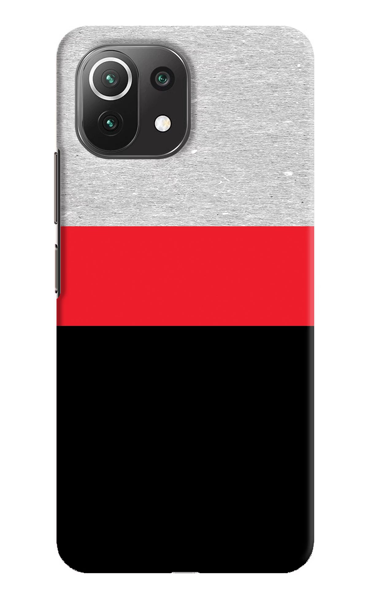 Tri Color Pattern Mi 11 Lite NE 5G Hard Case Back Cover by Casekaro