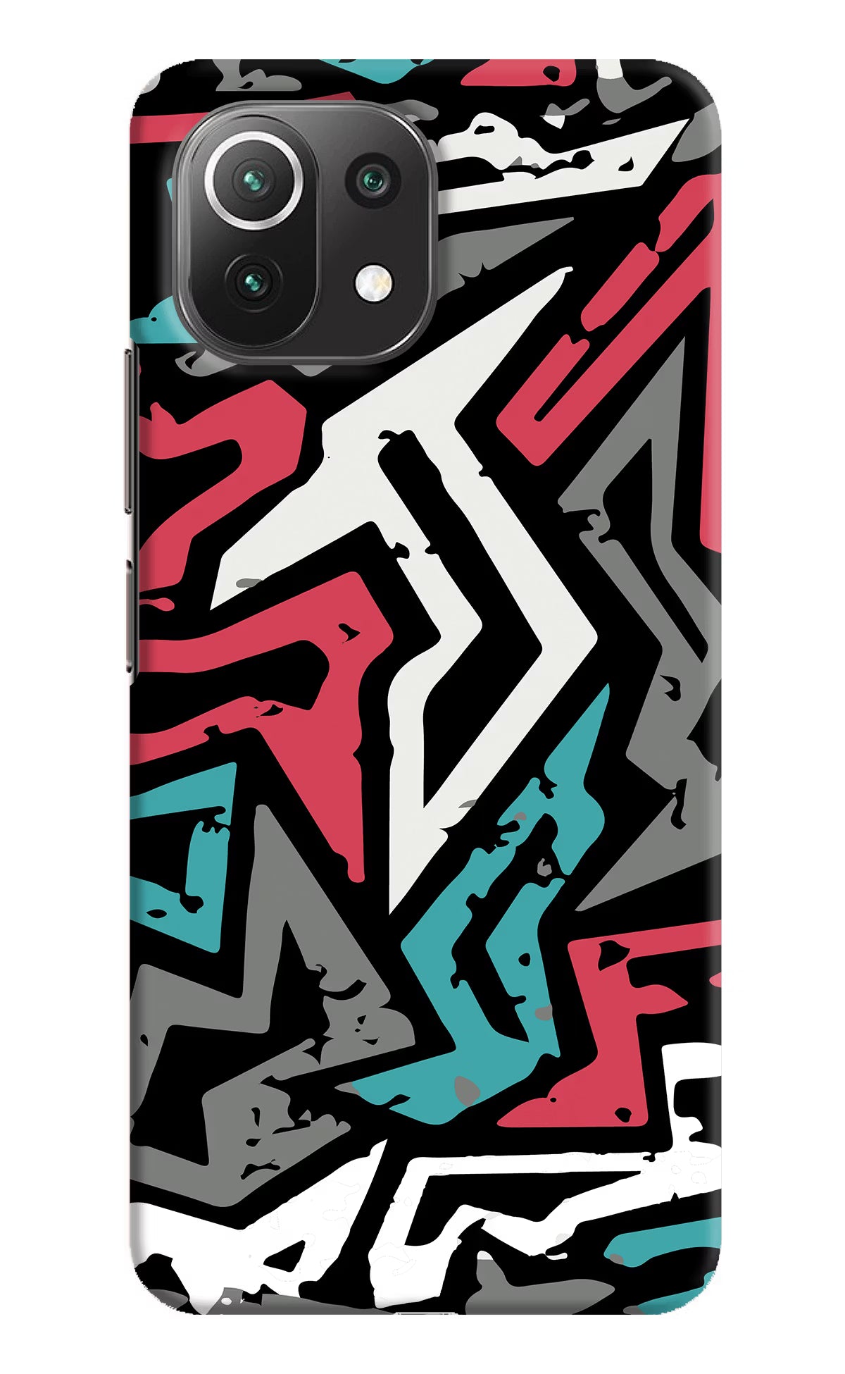 Geometric Graffiti Mi 11 Lite NE 5G Hard Case Back Cover by Casekaro
