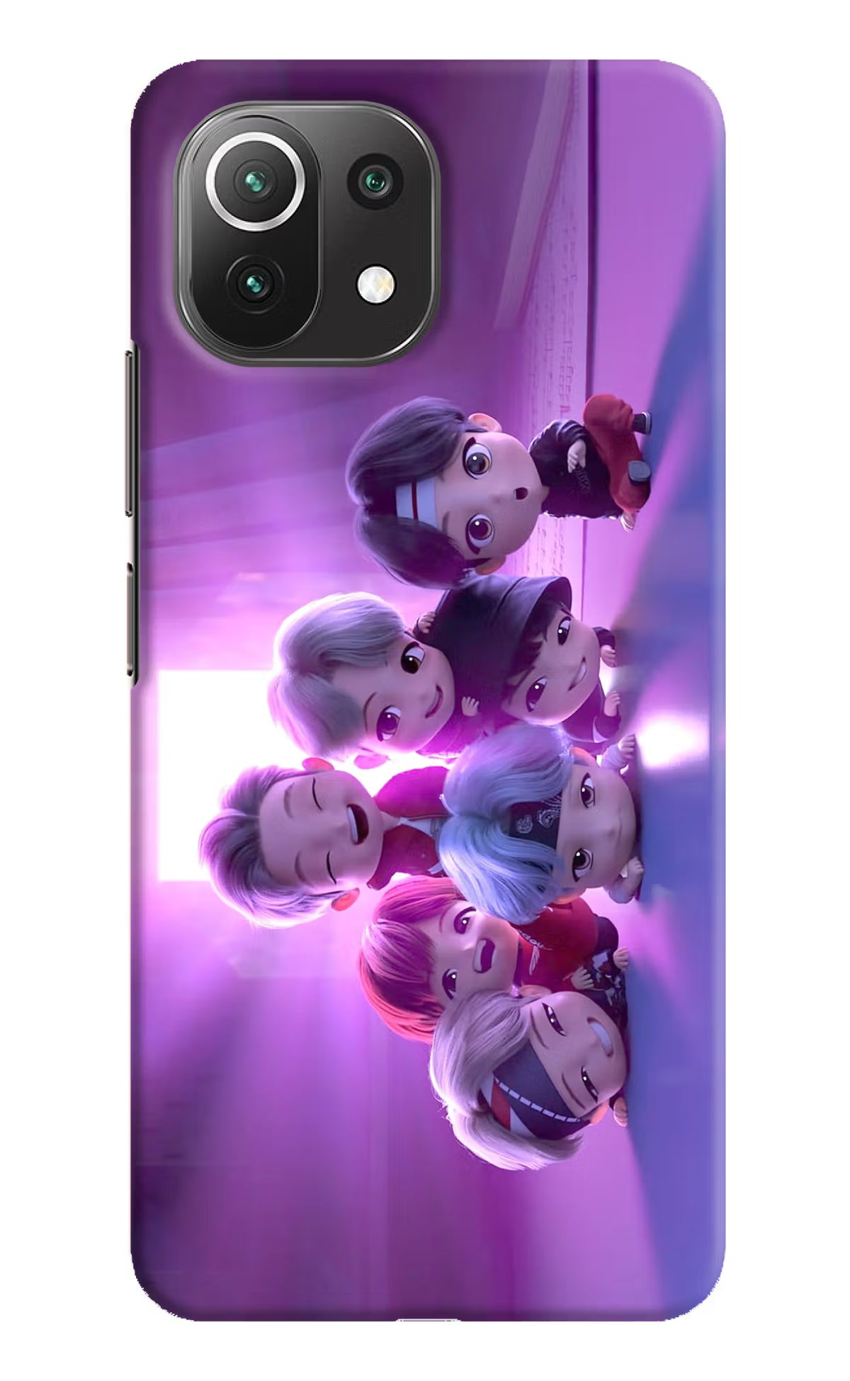 BTS Chibi Mi 11 Lite NE 5G Hard Case Back Cover by Casekaro