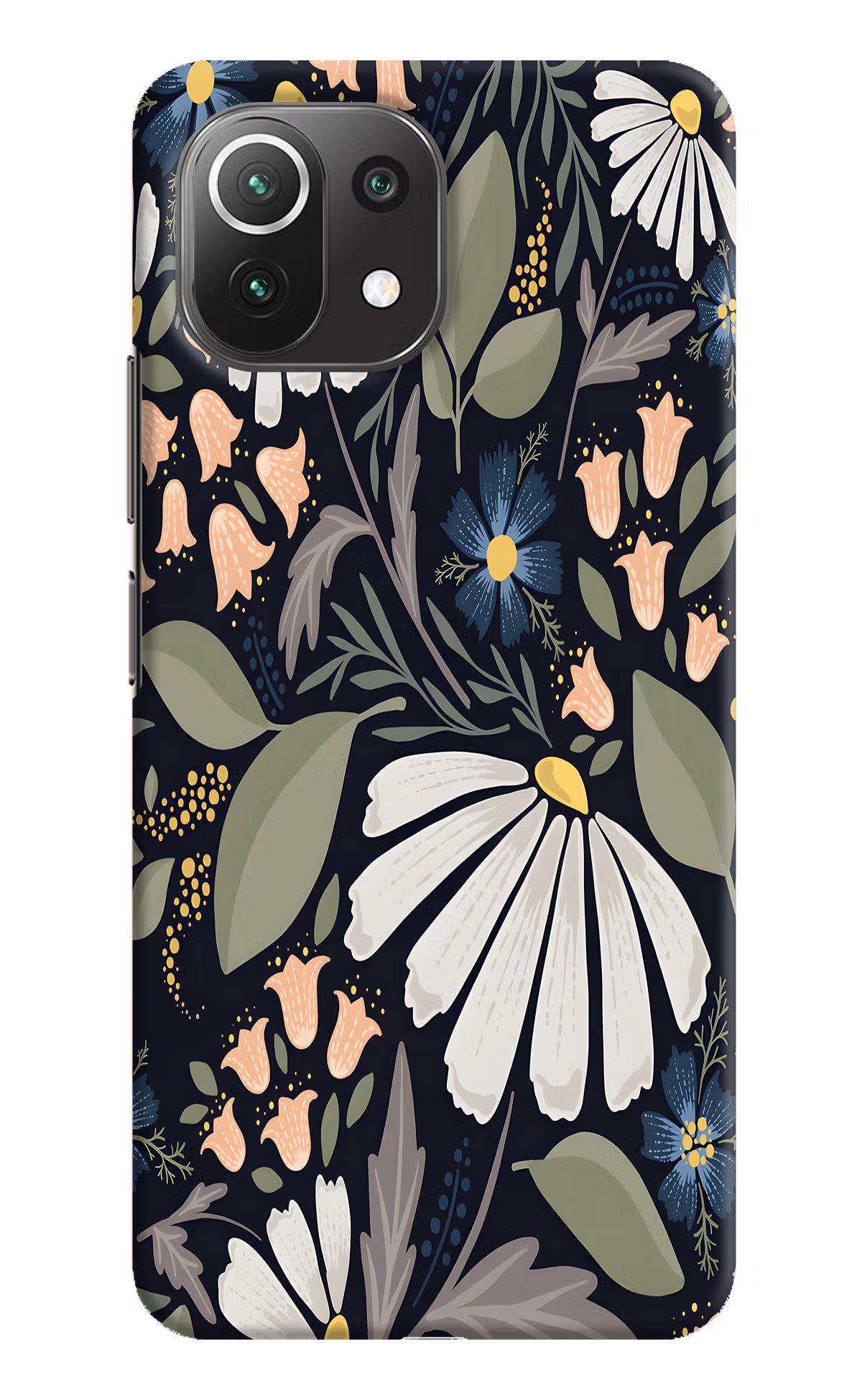 Flowers Art Mi 11 Lite NE 5G Hard Case Back Cover by Casekaro