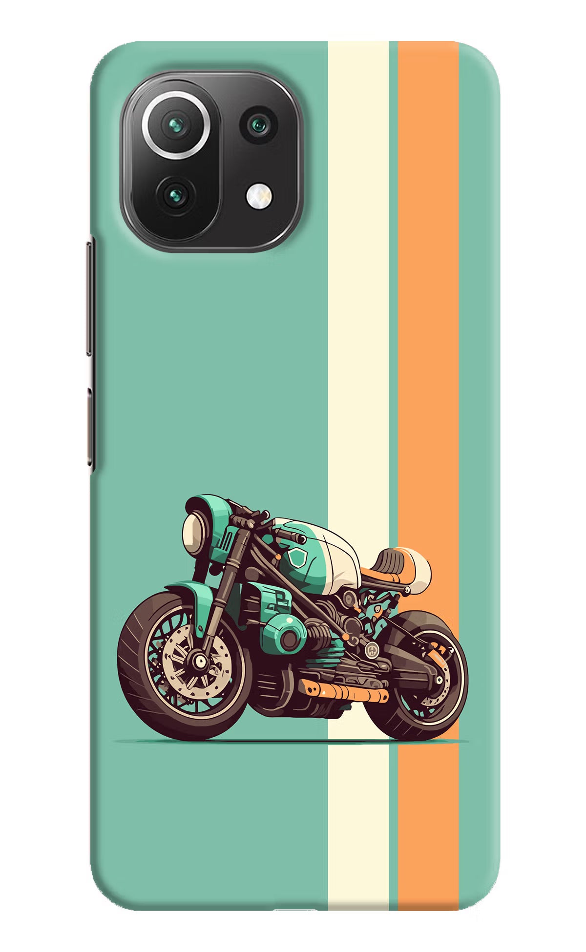 Striped Moto Drift Mi 11 Lite NE 5G Hard Case Back Cover by Casekaro