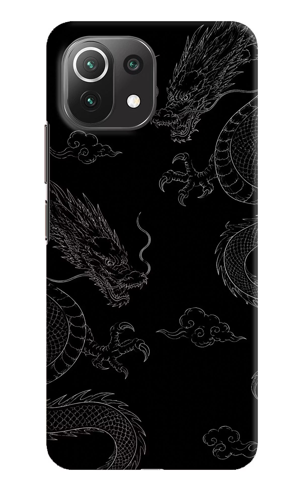 Twin Dragons Mi 11 Lite NE 5G Hard Case Back Cover by Casekaro
