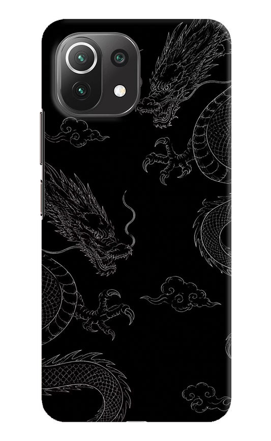 Twin Dragons Mi 11 Lite NE 5G Hard Case Back Cover by Casekaro