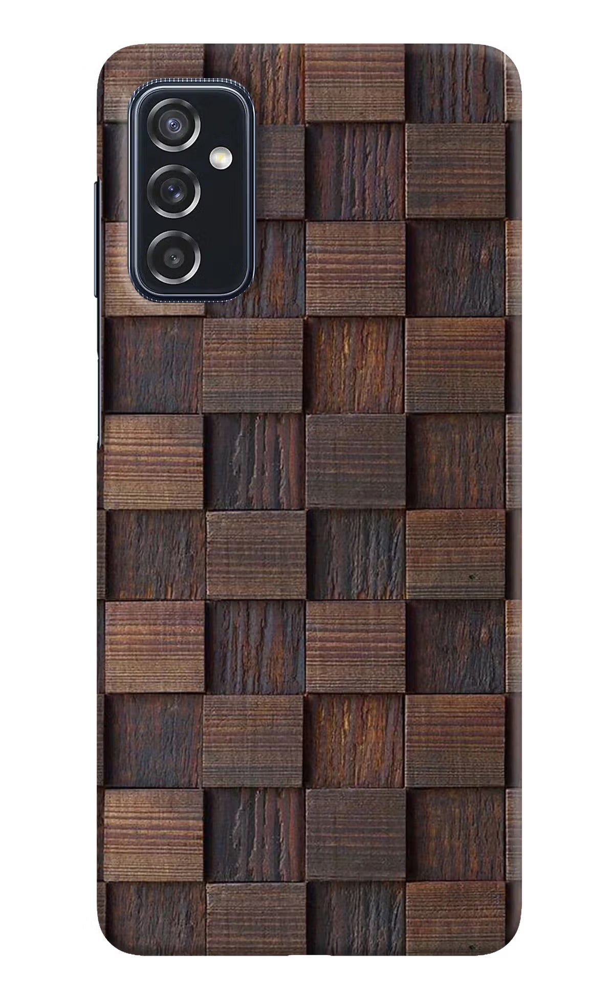 Wooden Cube Design Samsung M52 5G Hard Case Back Cover by Casekaro
