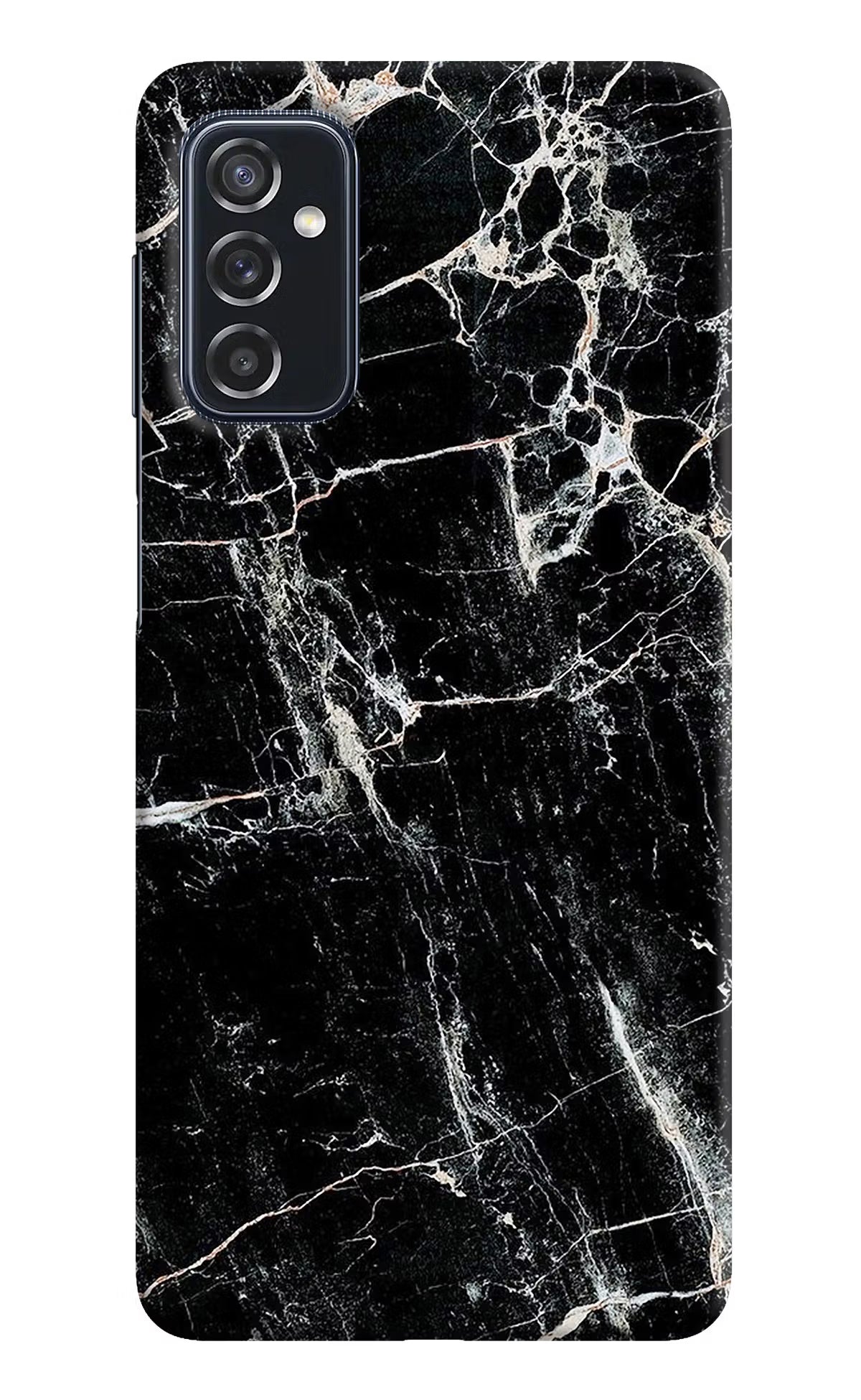 Black Marble Texture Samsung M52 5G Hard Case Back Cover by Casekaro