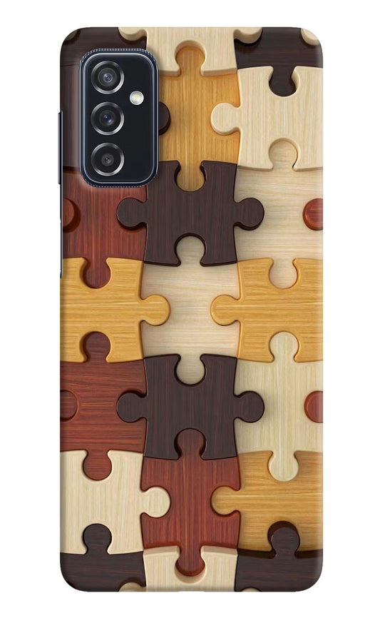Wooden Puzzle Samsung M52 5G Hard Case Back Cover by Casekaro