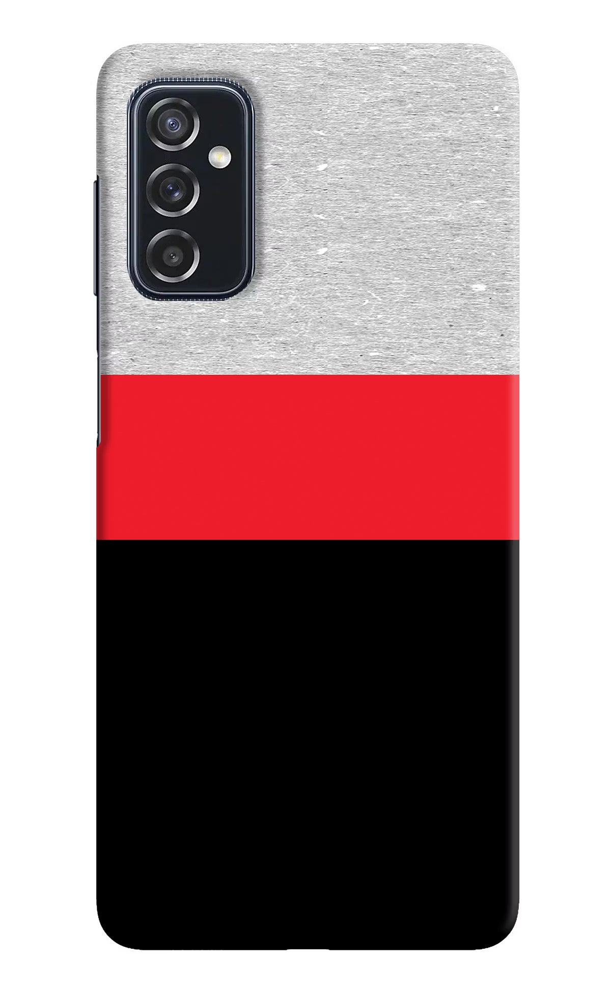 Tri Color Pattern Samsung M52 5G Hard Case Back Cover by Casekaro