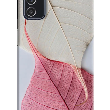 White Pink Leaf Samsung M52 5G Hard Case Back Cover by Casekaro